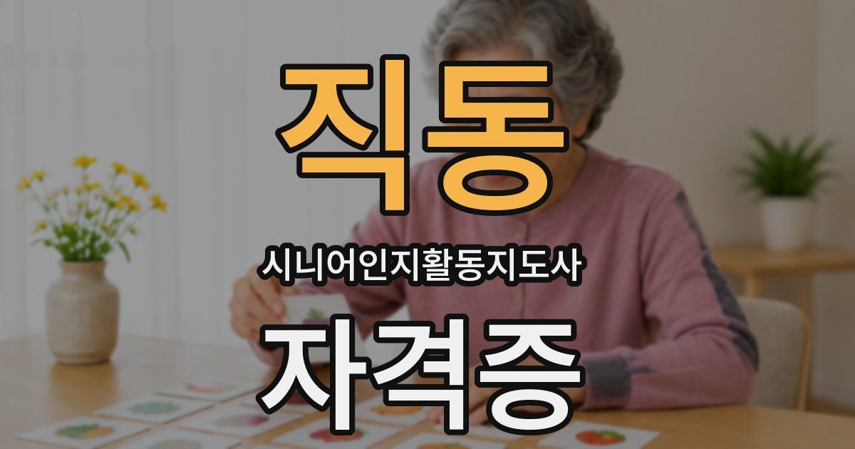 직동 시니어인지활동지도사 자격증
