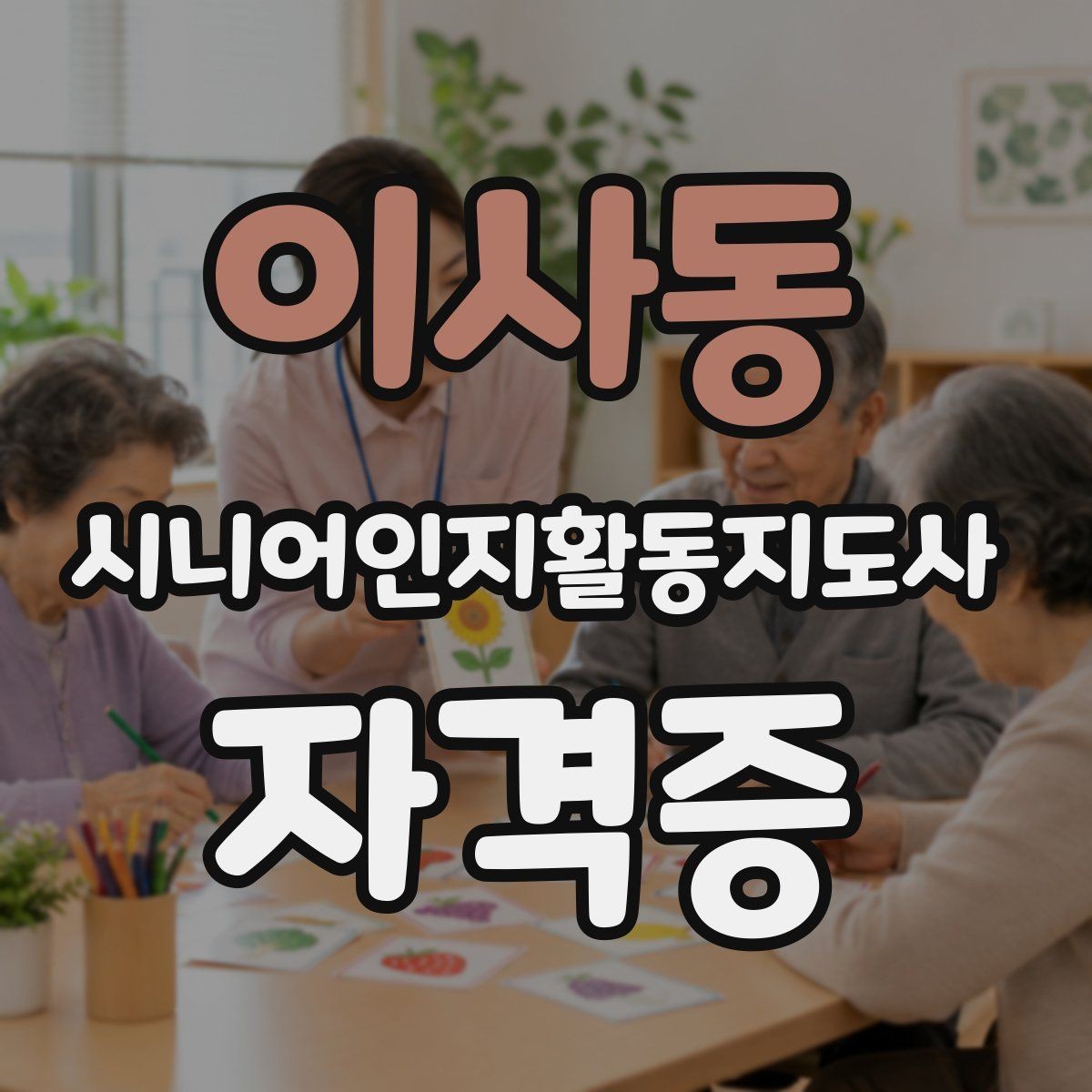이사동 시니어인지활동지도사 자격증 교육 일정과 수강 방식 안내