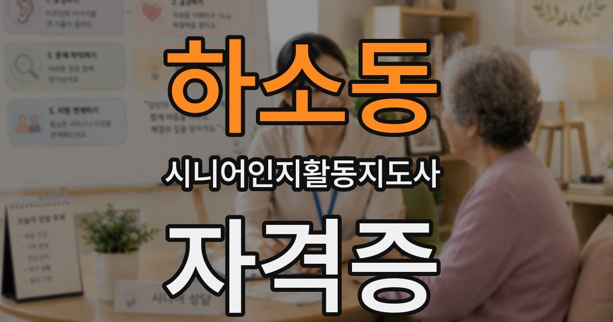 하소동 시니어인지활동지도사 자격증