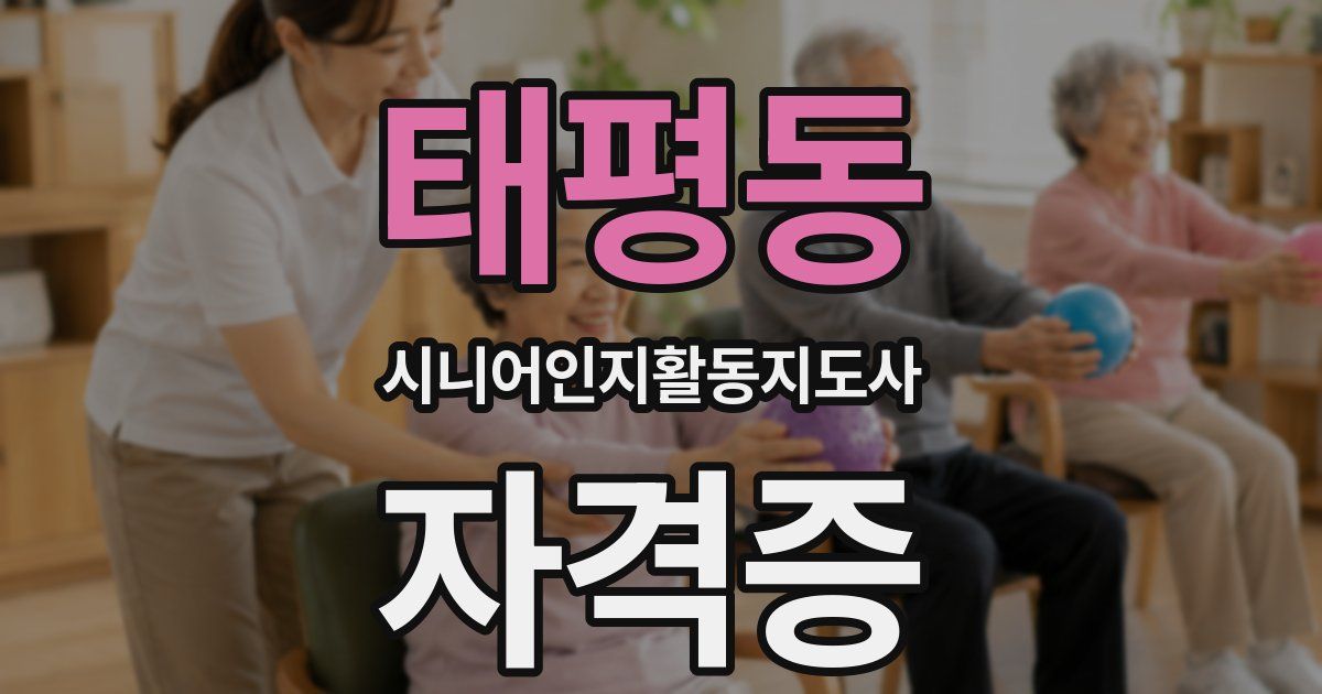 태평동 시니어인지활동지도사 자격증