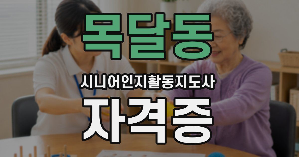 목달동 시니어인지활동지도사 자격증