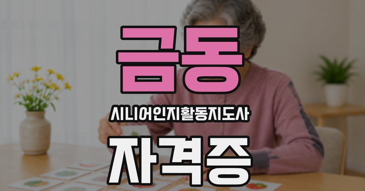 금동 시니어인지활동지도사 자격증
