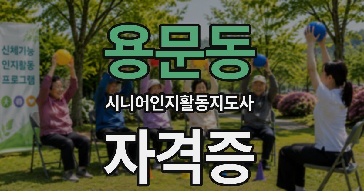용문동 시니어인지활동지도사 자격증