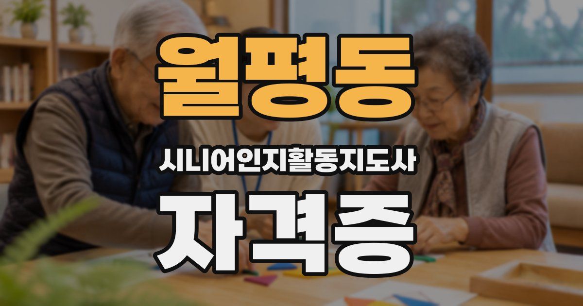 월평동 시니어인지활동지도사 자격증