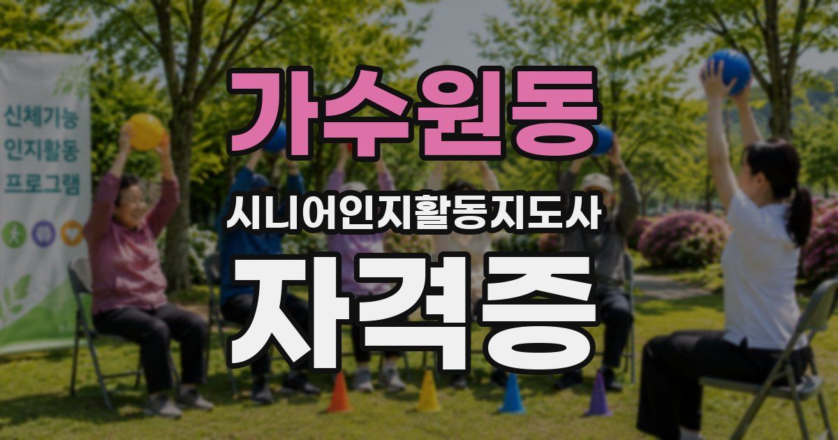가수원동 시니어인지활동지도사 자격증