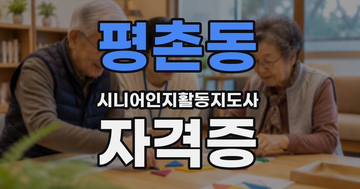 평촌동 시니어인지활동지도사 자격증