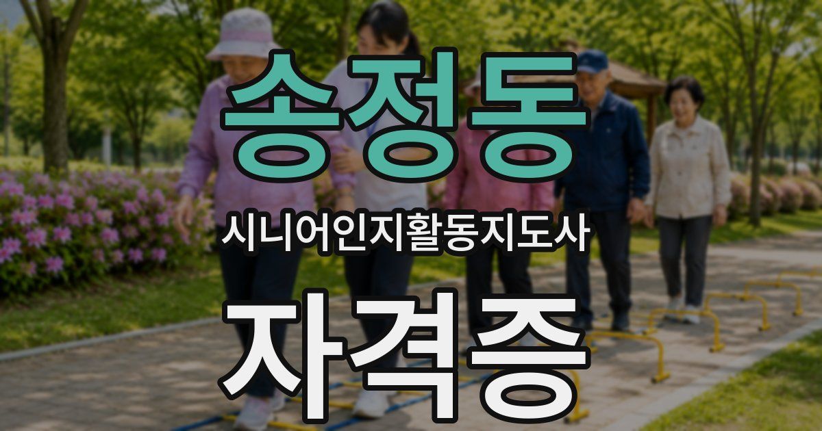 송정동 시니어인지활동지도사 자격증