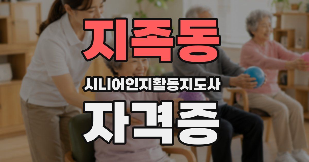지족동 시니어인지활동지도사 자격증