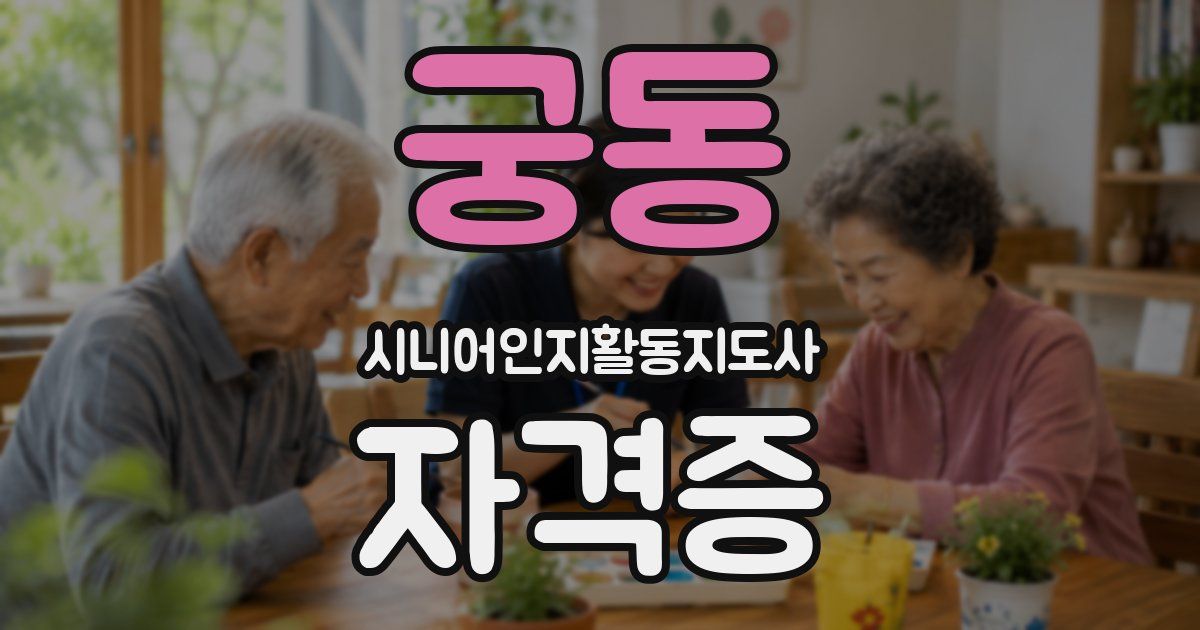 궁동 시니어인지활동지도사 자격증