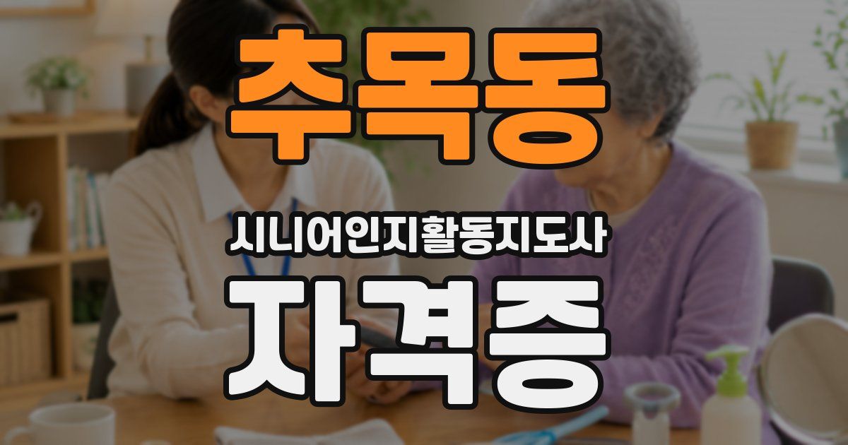추목동 시니어인지활동지도사 자격증