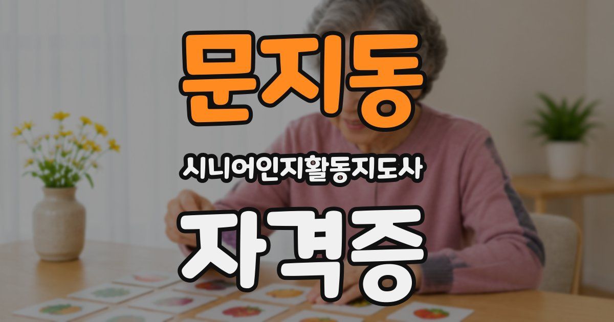 문지동 시니어인지활동지도사 자격증
