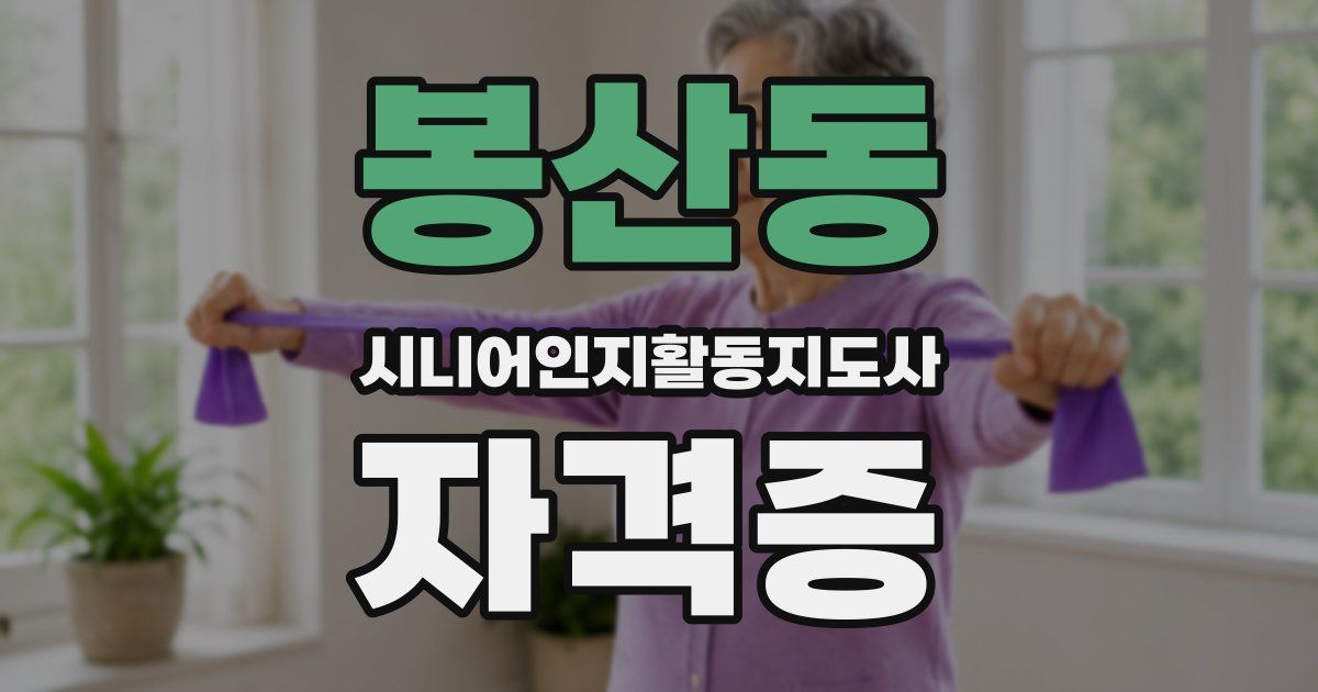 봉산동 시니어인지활동지도사 자격증