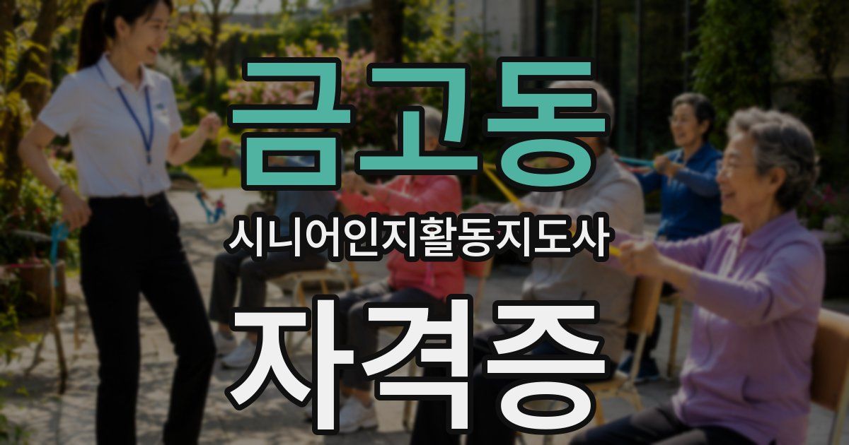 금고동 시니어인지활동지도사 자격증