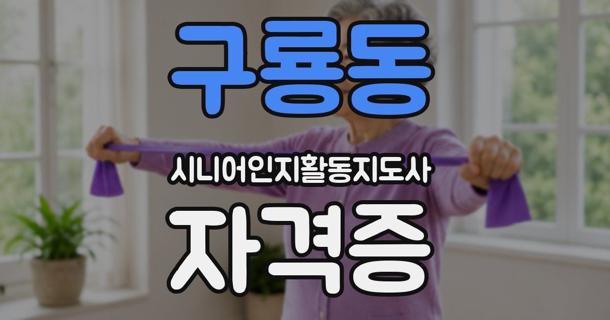 구룡동 시니어인지활동지도사 자격증