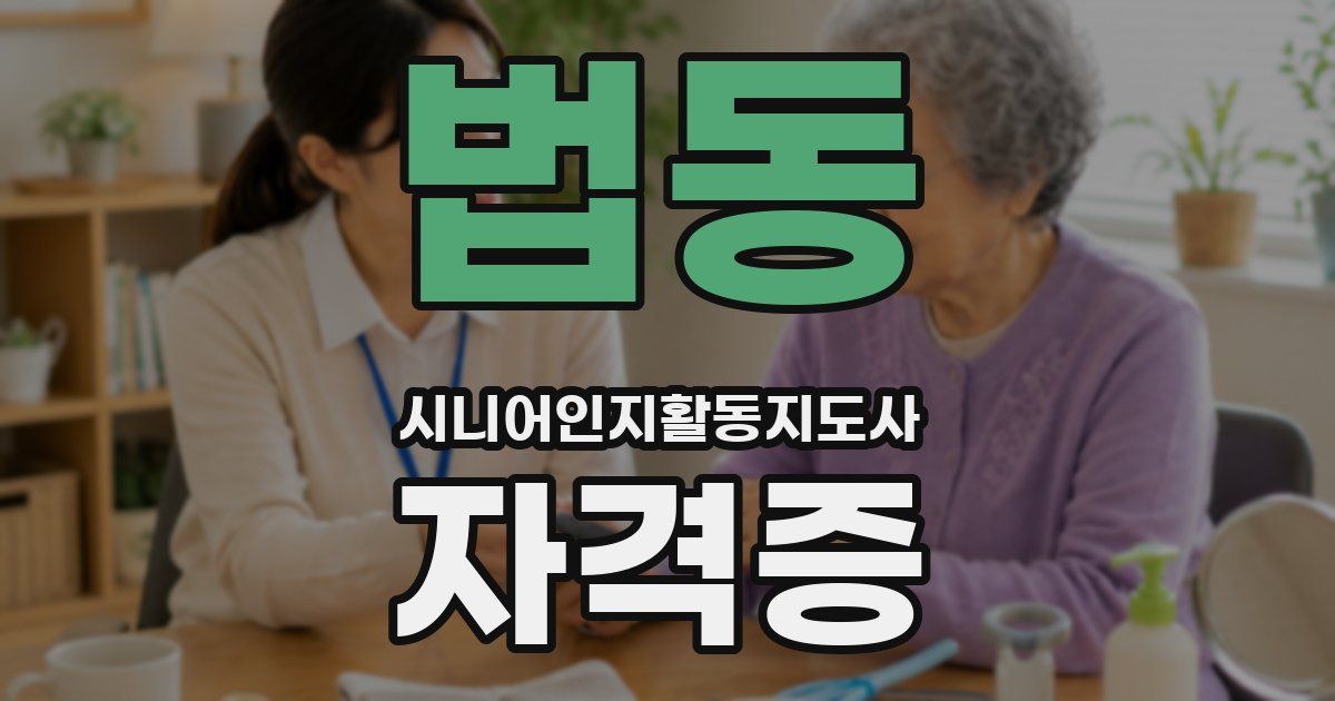 법동 시니어인지활동지도사 자격증