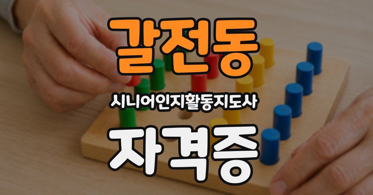 갈전동 시니어인지활동지도사 자격증