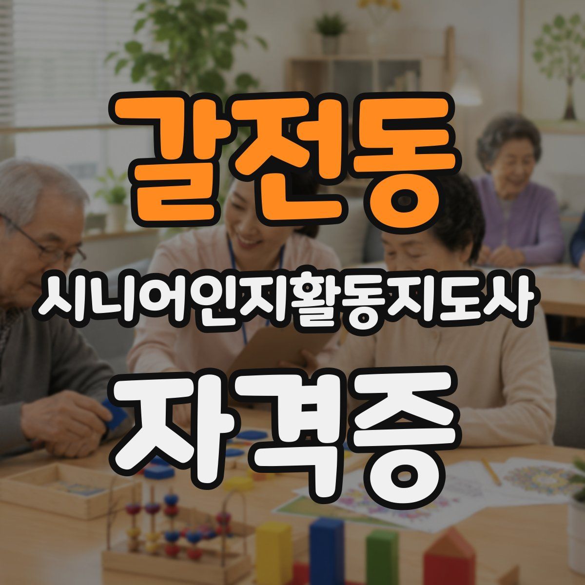 갈전동 시니어인지활동지도사 자격증