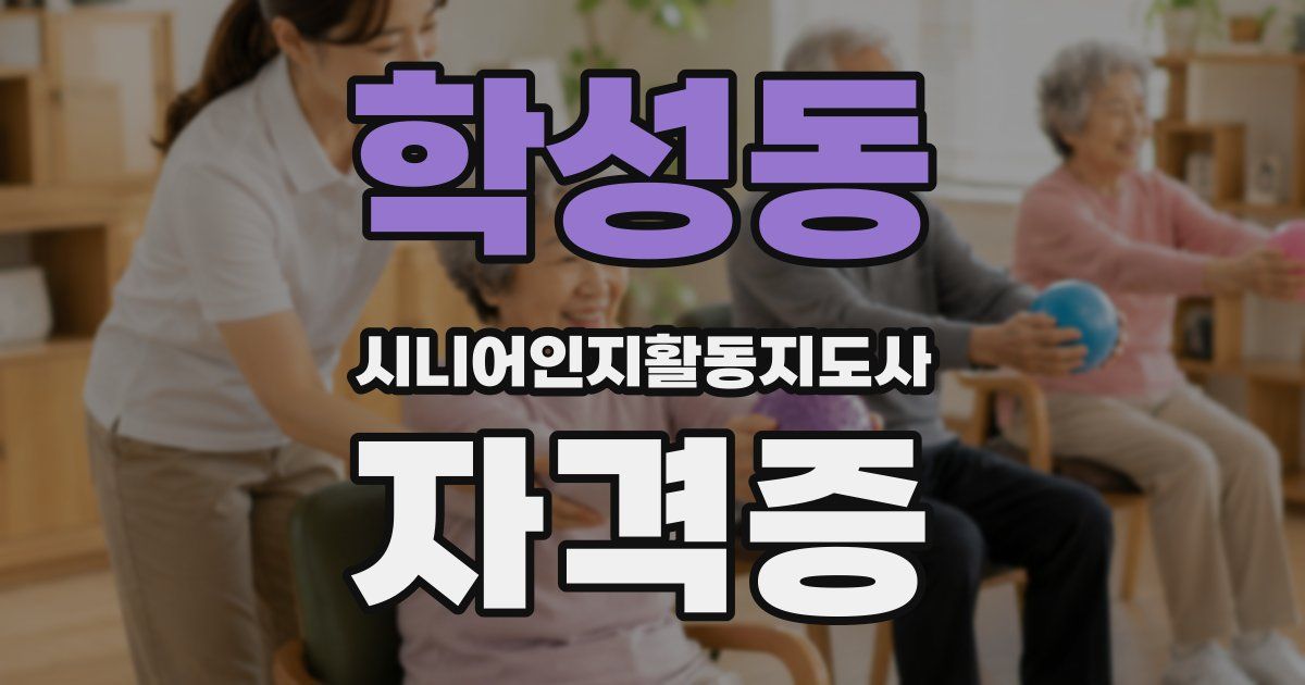 학성동 시니어인지활동지도사 자격증