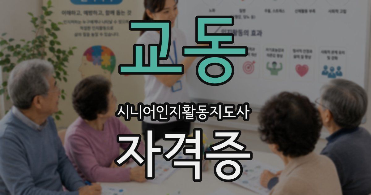 교동 시니어인지활동지도사 자격증