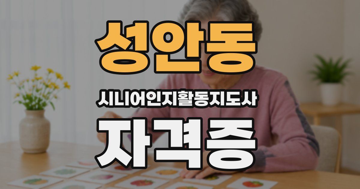 성안동 시니어인지활동지도사 자격증