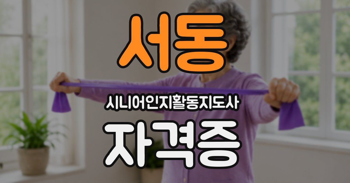 서동 시니어인지활동지도사 자격증