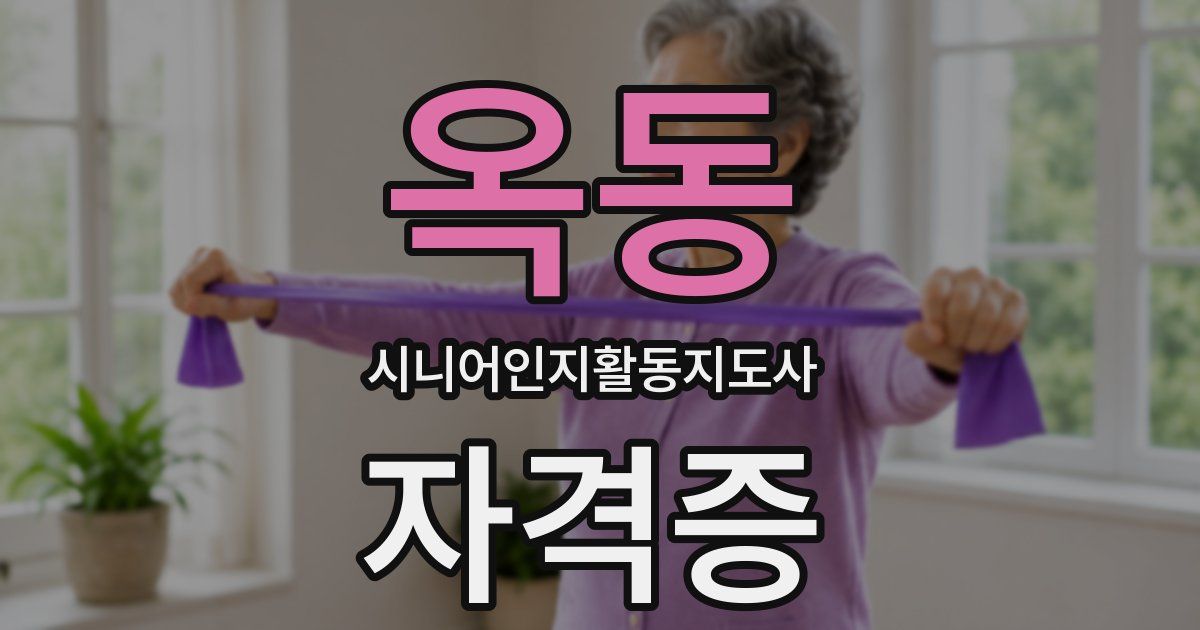 옥동 시니어인지활동지도사 자격증