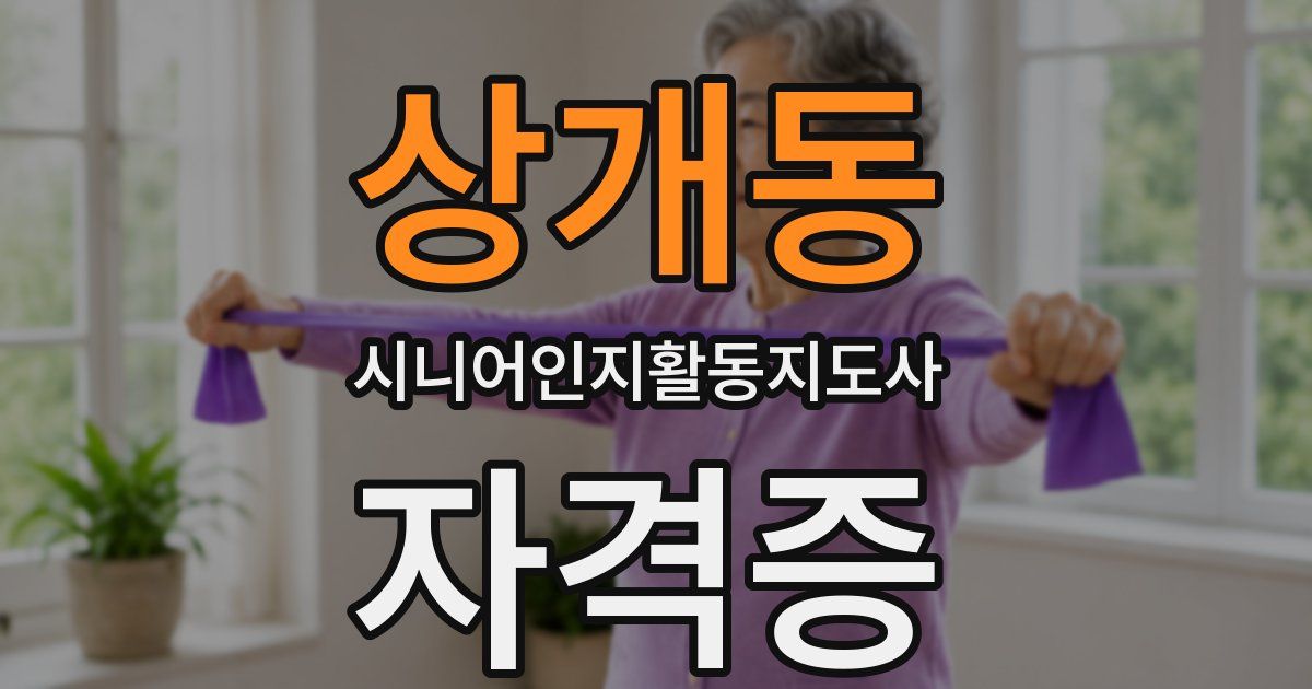 상개동 시니어인지활동지도사 자격증