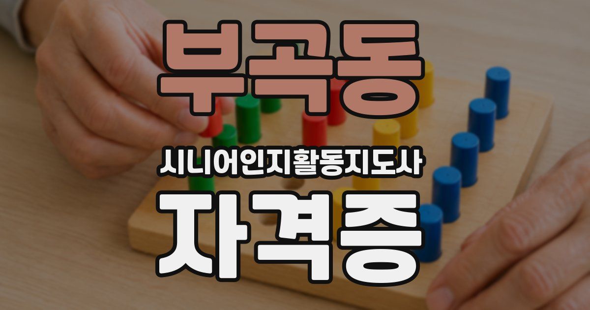 부곡동 시니어인지활동지도사 자격증