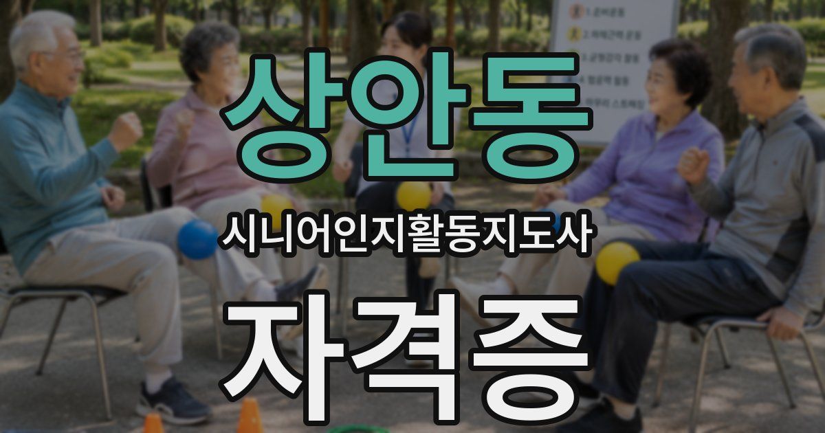 상안동 시니어인지활동지도사 자격증