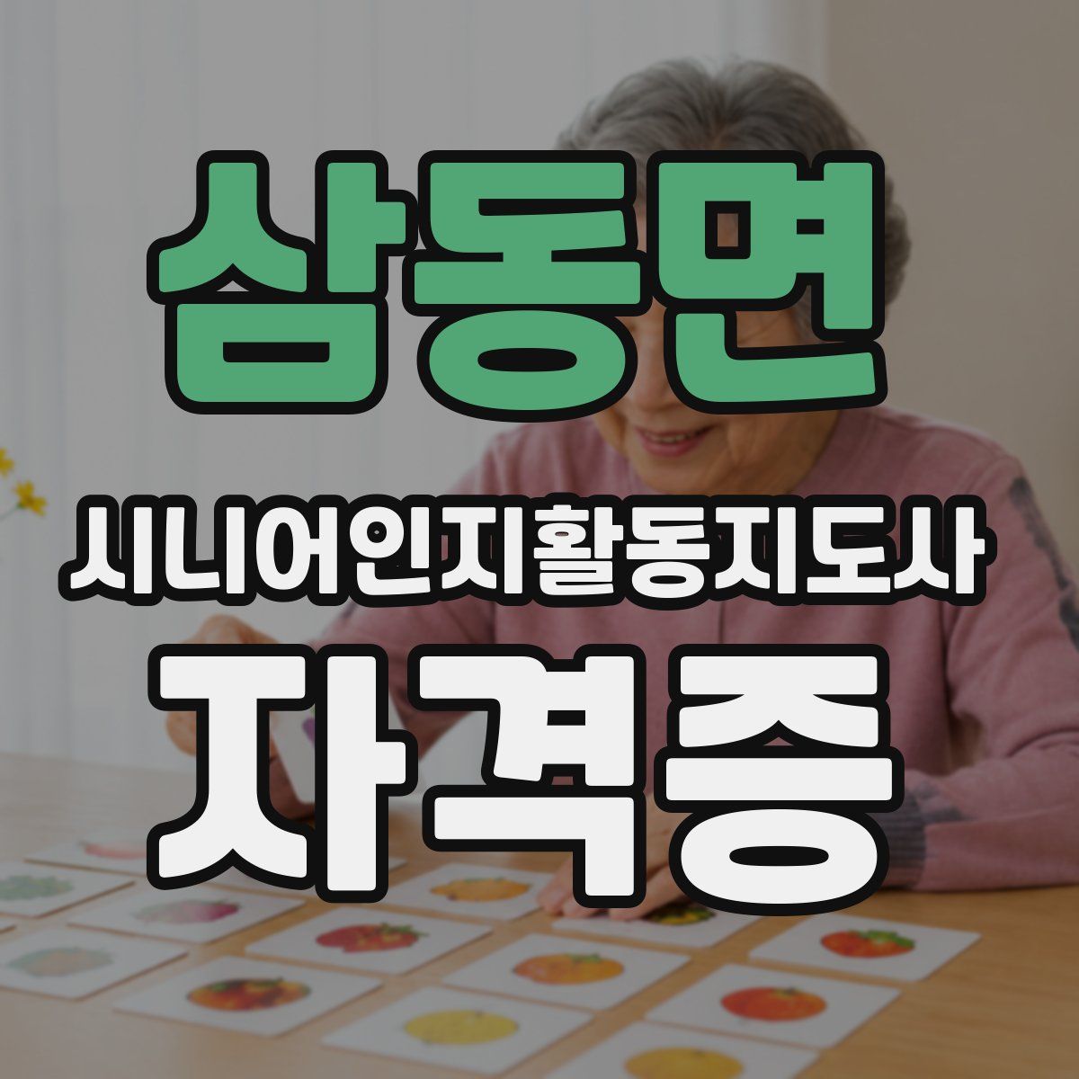 삼동면 시니어인지활동지도사 자격증