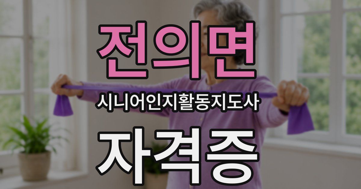 전의면 시니어인지활동지도사 자격증