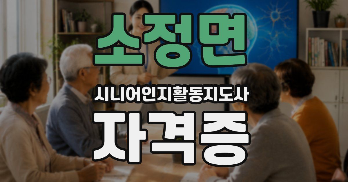 소정면 시니어인지활동지도사 자격증