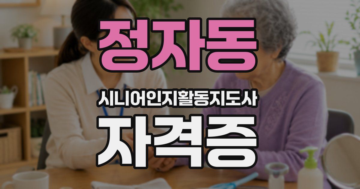 정자동 시니어인지활동지도사 자격증