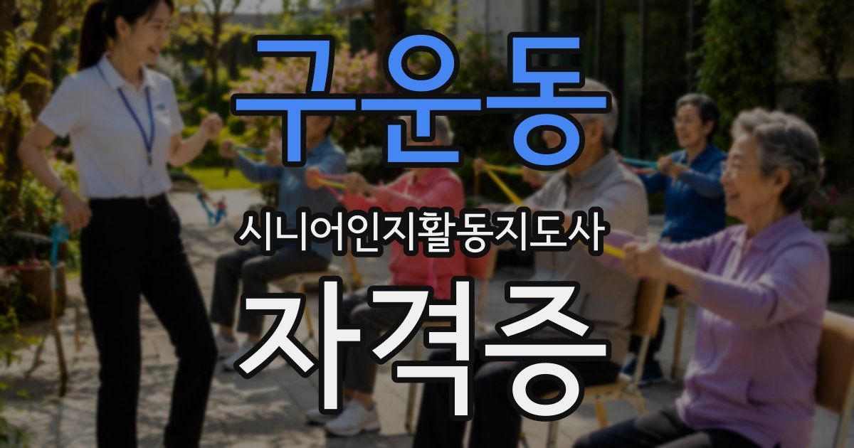 구운동 시니어인지활동지도사 자격증