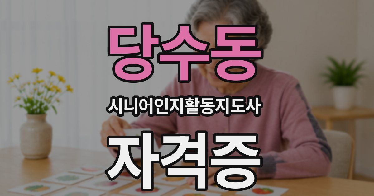 당수동 시니어인지활동지도사 자격증