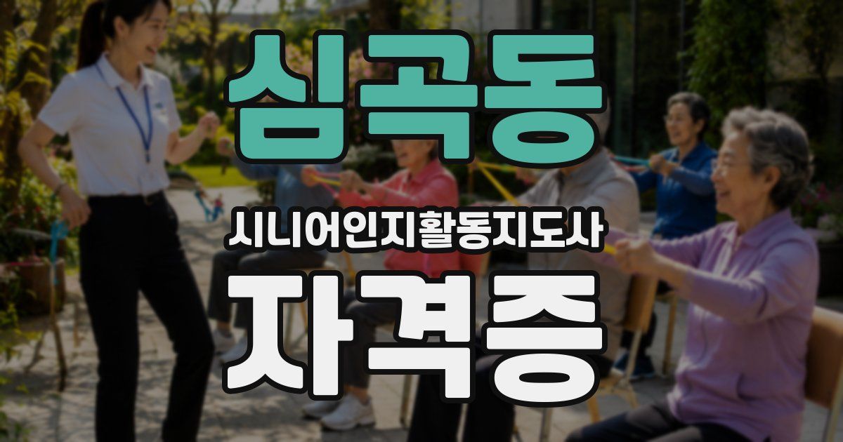 심곡동 시니어인지활동지도사 자격증