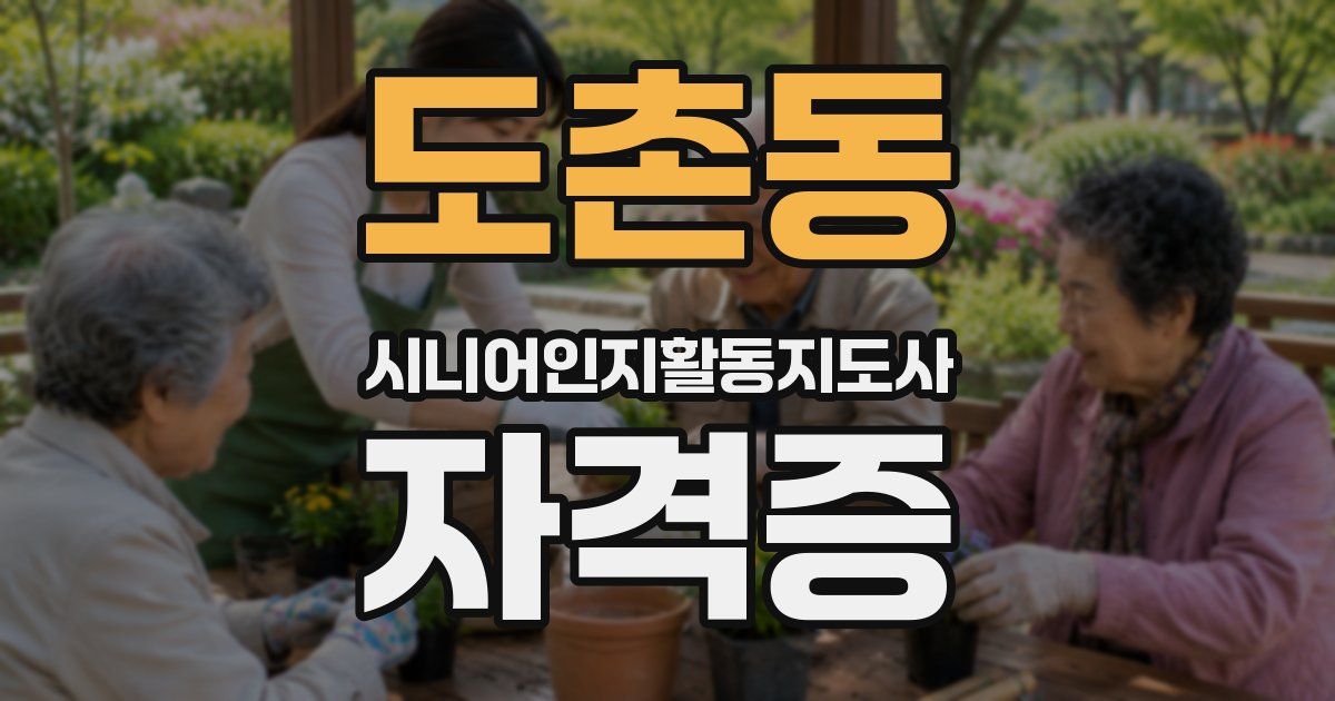 도촌동 시니어인지활동지도사 자격증