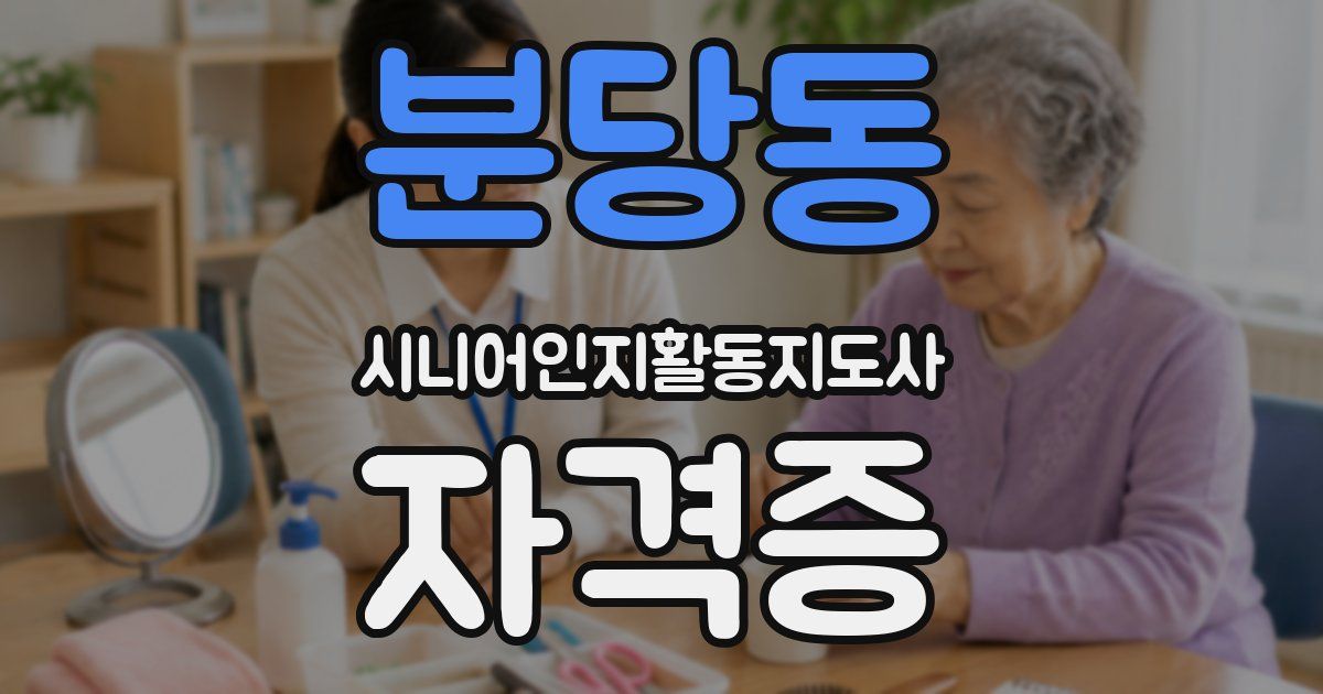 분당동 시니어인지활동지도사 자격증