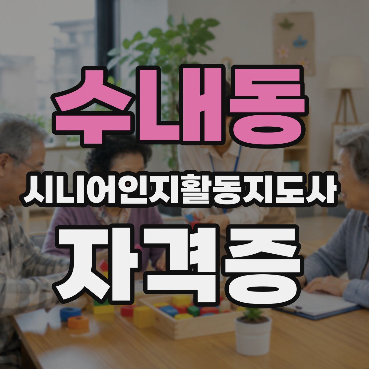 수내동 시니어인지활동지도사 자격증
