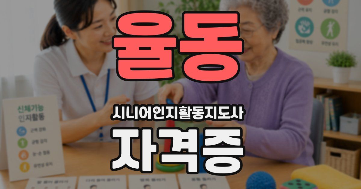 율동 시니어인지활동지도사 자격증