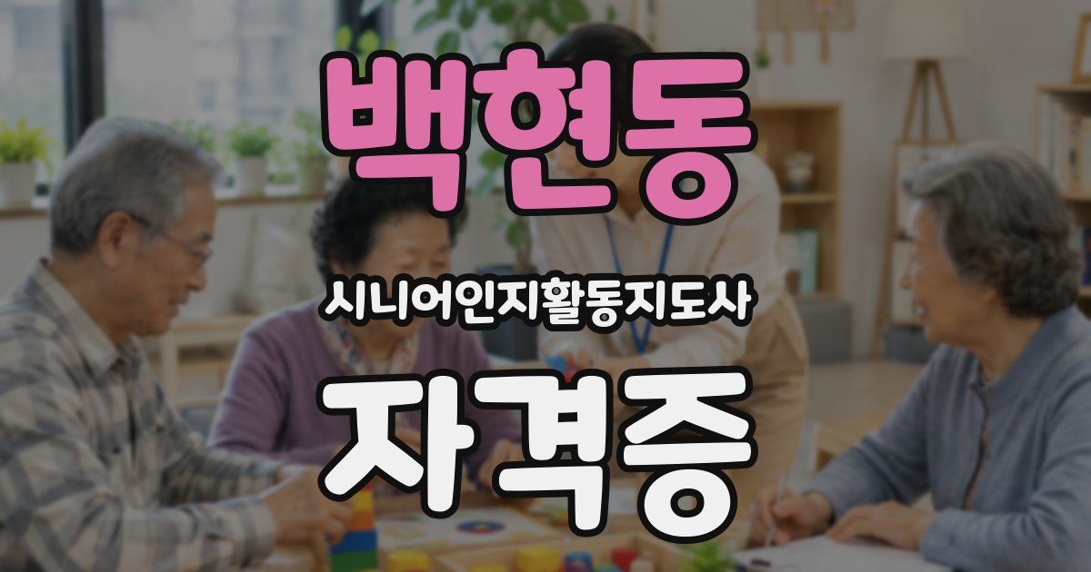 백현동 시니어인지활동지도사 자격증