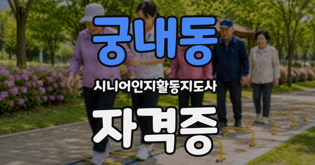 궁내동 시니어인지활동지도사 자격증