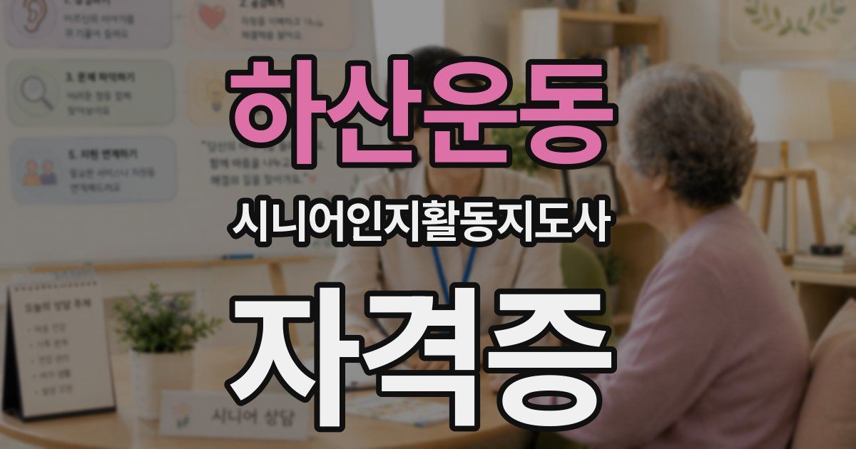하산운동 시니어인지활동지도사 자격증