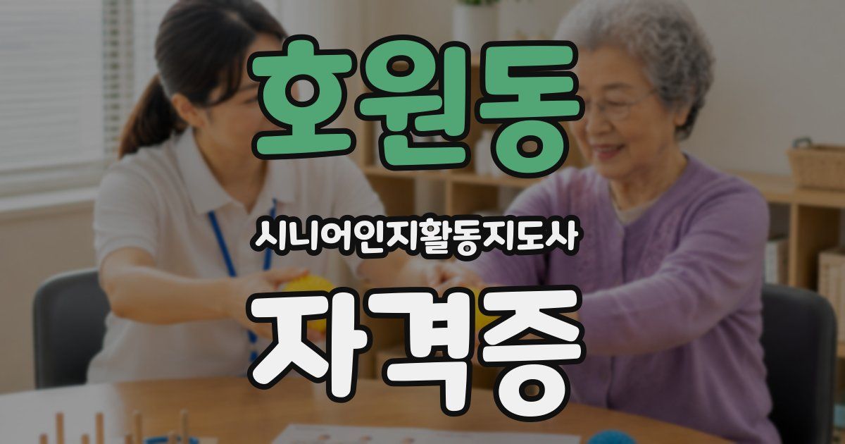 호원동 시니어인지활동지도사 자격증