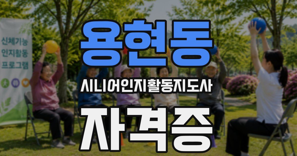 용현동 시니어인지활동지도사 자격증