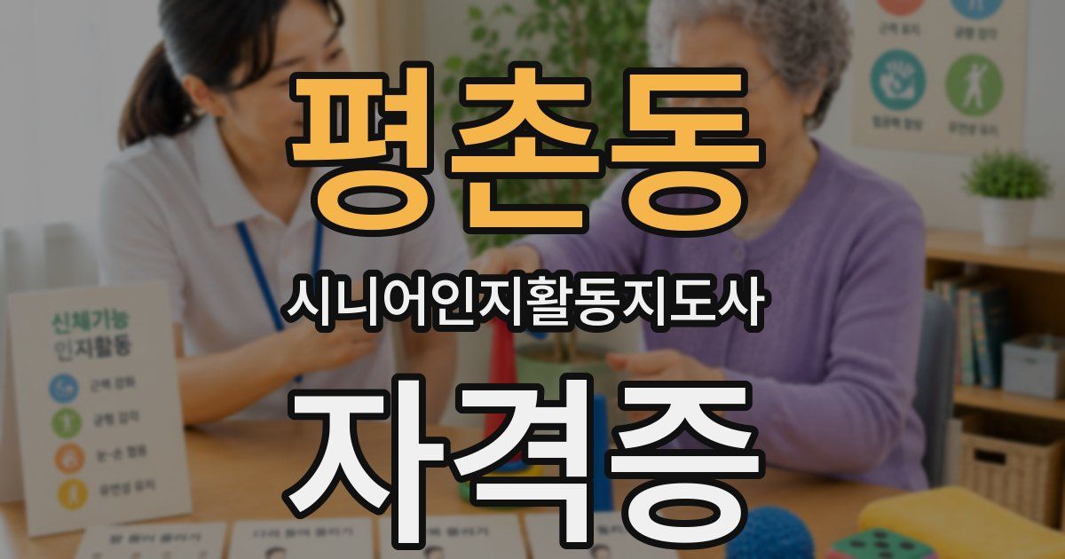 평촌동 시니어인지활동지도사 자격증