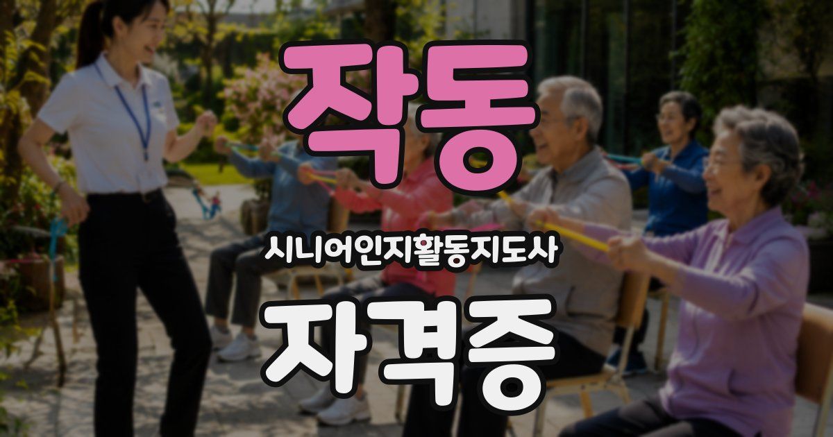 작동 시니어인지활동지도사 자격증