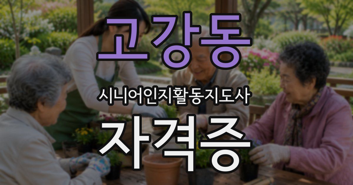 고강동 시니어인지활동지도사 자격증