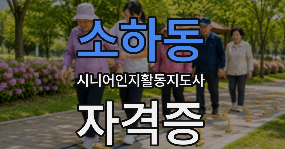 소하동 시니어인지활동지도사 자격증
