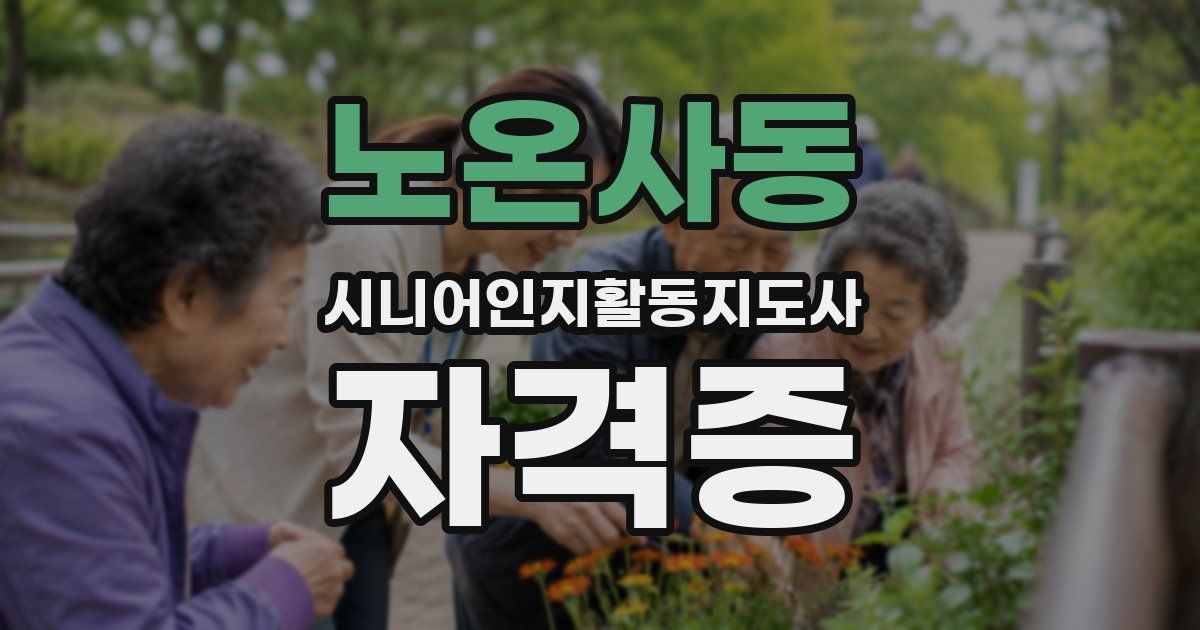 노온사동 시니어인지활동지도사 자격증